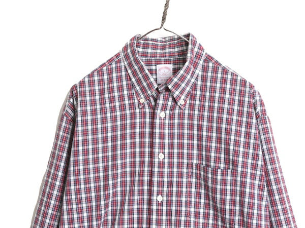 ブルックスブラザーズ チェック 長袖 ボタンダウン シャツ メンズ L Brooks Brothers 346 コットン マルチカラー BD BDシャツ ポケット付き