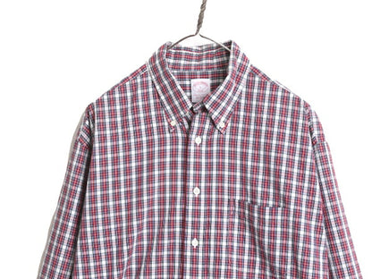 ブルックスブラザーズ チェック 長袖 ボタンダウン シャツ メンズ L Brooks Brothers 346 コットン マルチカラー BD BDシャツ ポケット付き