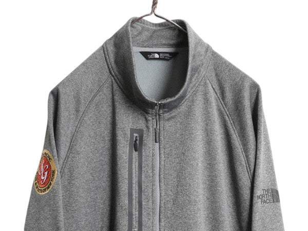 US企画 ノースフェイス トラック ジャケット メンズ XL The North Face 裏 フリース フルジップ 大きいサイズ ジャンパー 企業 ジャージ 灰