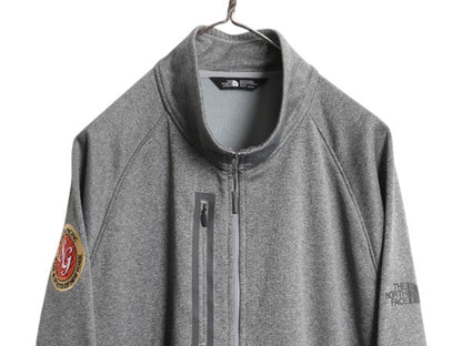 US企画 ノースフェイス トラック ジャケット メンズ XL The North Face 裏 フリース フルジップ 大きいサイズ ジャンパー 企業 ジャージ 灰