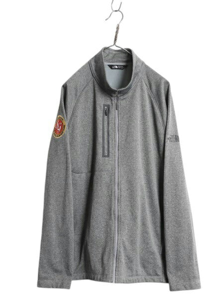 US企画 ノースフェイス トラック ジャケット メンズ XL The North Face 裏 フリース フルジップ 大きいサイズ ジャンパー 企業 ジャージ 灰