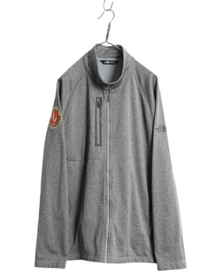US企画 ノースフェイス トラック ジャケット メンズ XL The North Face 裏 フリース フルジップ 大きいサイズ ジャンパー 企業 ジャージ 灰