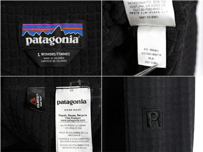 パタゴニア R1 プルオーバー レディース L / 18年製 Patagonia レギュレーター ストレッチ 裏 フリース カットソー ハーフジップ 黒 企業物