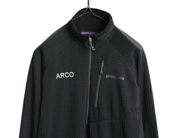 パタゴニア R1 プルオーバー レディース L / 18年製 Patagonia レギュレーター ストレッチ 裏 フリース カットソー ハーフジップ 黒 企業物