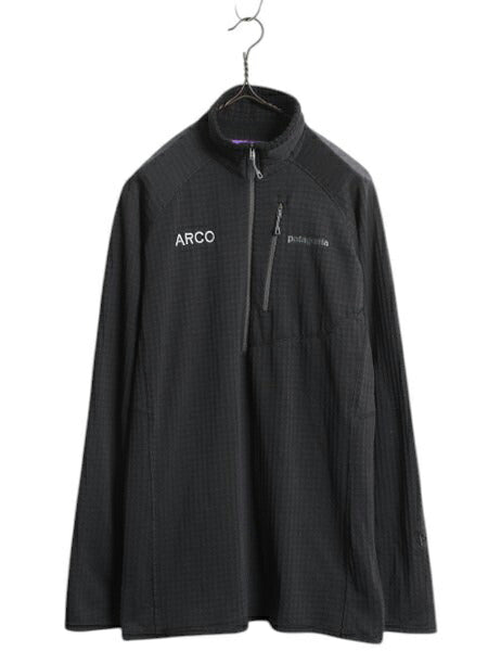 パタゴニア R1 プルオーバー レディース L / 18年製 Patagonia レギュレーター ストレッチ 裏 フリース カットソー ハーフジップ 黒 企業物