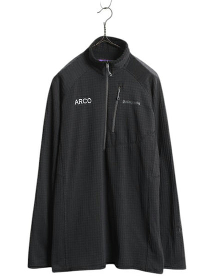 パタゴニア R1 プルオーバー レディース L / 18年製 Patagonia レギュレーター ストレッチ 裏 フリース カットソー ハーフジップ 黒 企業物