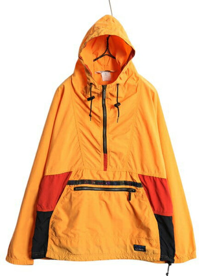 90s エルエルビーン ナイロン アノラック パーカー ジャケット レディース M 古着 オールド LLBEAN ハーフジップ プルオーバー パッカブル