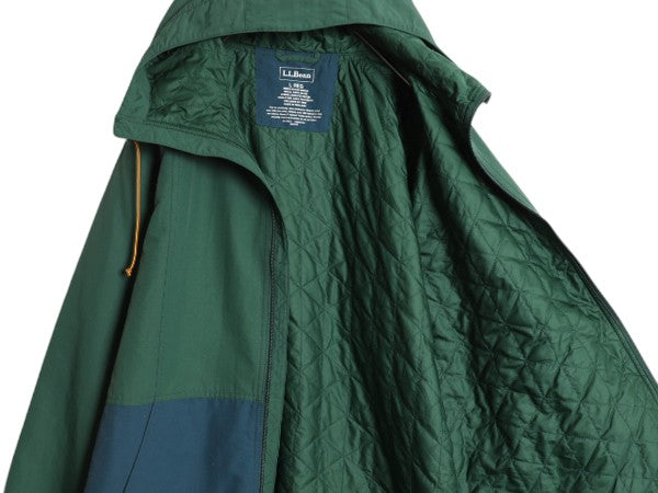 エルエルビーン 中綿 ナイロン パーカー ジャケット メンズ L 古着 LLBEAN マウンテンパーカー プリマロフト フルジップ ブルゾン ツートン