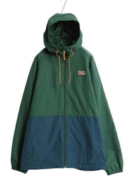 エルエルビーン 中綿 ナイロン パーカー ジャケット メンズ L 古着 LLBEAN マウンテンパーカー プリマロフト フルジップ ブルゾン ツートン