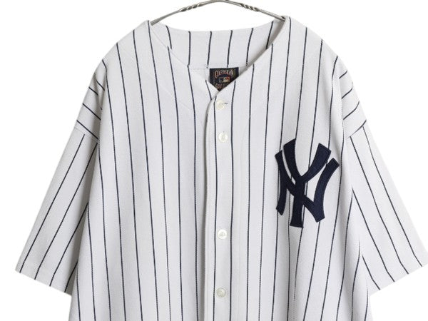 ヤンキース ベースボール シャツ メンズ XXL / 古着 MLB オフィシャル マジェスティック 大リーグ ユニフォーム ゲームシャツ 大きいサイズ