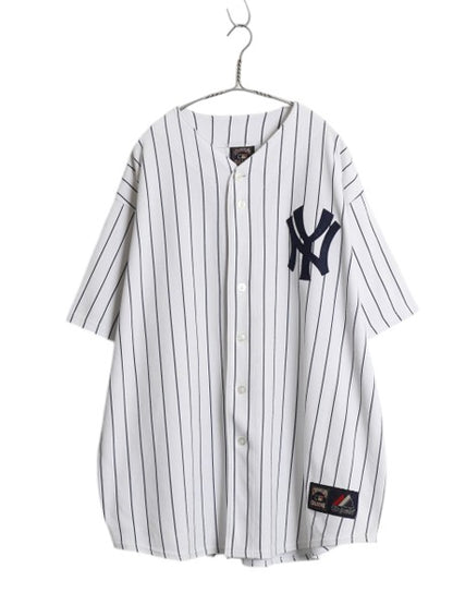 ヤンキース ベースボール シャツ メンズ XXL / 古着 MLB オフィシャル マジェスティック 大リーグ ユニフォーム ゲームシャツ 大きいサイズ