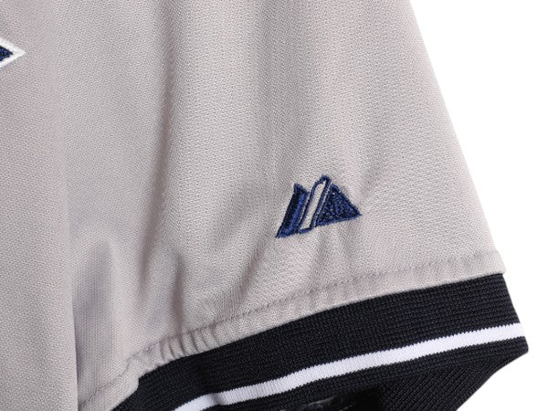 ヤンキース ベースボール シャツ メンズ XXL 程/ MLB オフィシャル マジェスティック 大リーグ ユニフォーム ゲームシャツ 大きいサイズ 灰