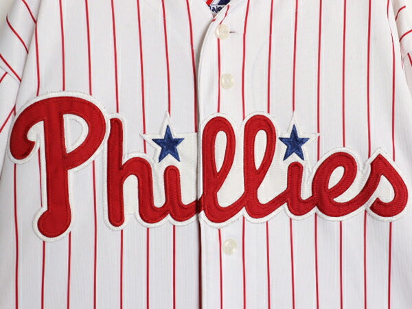 フィリーズ ベースボール シャツ メンズ XXL 程/ MLB オフィシャル マジェスティック 大リーグ ユニフォーム 大きいサイズ 重ね着 ジャージ