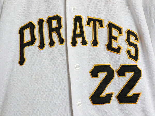 パイレーツ ベースボール シャツ メンズ L 程/ MLB オフィシャル マジェスティック 大リーグ ユニフォーム ゲームシャツ ジャージ 重ね着