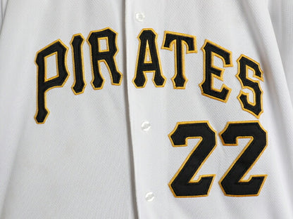 パイレーツ ベースボール シャツ メンズ L 程/ MLB オフィシャル マジェスティック 大リーグ ユニフォーム ゲームシャツ ジャージ 重ね着