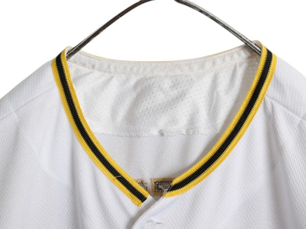 パイレーツ ベースボール シャツ メンズ L 程/ MLB オフィシャル マジェスティック 大リーグ ユニフォーム ゲームシャツ ジャージ 重ね着