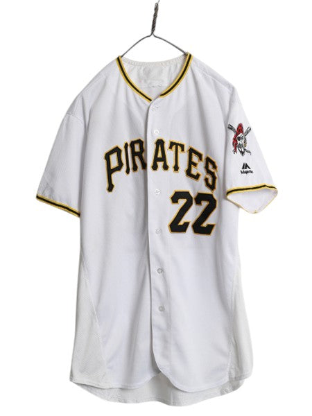 パイレーツ ベースボール シャツ メンズ L 程/ MLB オフィシャル マジェスティック 大リーグ ユニフォーム ゲームシャツ ジャージ 重ね着