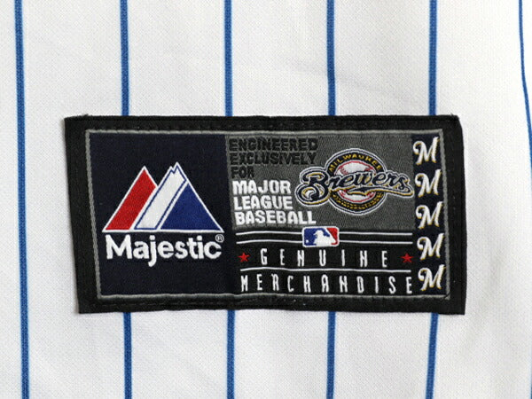 ブルワーズ ベースボール シャツ メンズ XL 大リーグ オフィシャル MLB マジェスティック ユニフォーム ゲームシャツ ジャージ 半袖シャツ