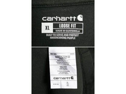 カーハート ポケット付き 長袖 Tシャツ メンズ XL 古着 CARHARTT ロンT ワンポイント ポケT ロゴT ヘビーウェイト コットン 大きいサイズ