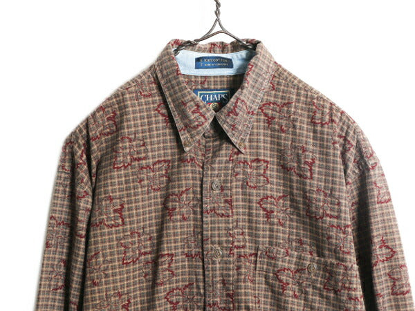 80s チャップス ラルフローレン 長袖 ボタンダウン シャツ メンズ M / 80年代 ヴィンテージ CHAPS 長袖シャツ マルチカラー チェック 総柄