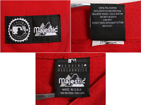 USA製 MLB オフィシャル Majestic カージナルス ベースボール シャツ メンズ XL 程/ ユニフォーム 半袖シャツ ゲームシャツ メジャーリーグ