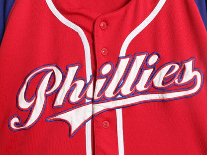 MLB オフィシャル TRUE FAN フィリーズ ベースボール シャツ メンズ XL / 古着 ゲームシャツ ユニフォーム メジャーリーグ 半袖シャツ 野球