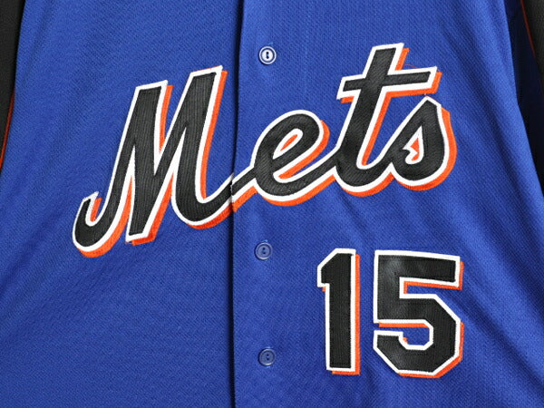 メッツ ベースボール シャツ メンズ XL 程/ MLB オフィシャル マジェスティック 大リーグ ユニフォーム ゲームシャツ ジャージ 半袖シャツ
