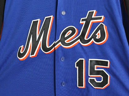 メッツ ベースボール シャツ メンズ XL 程/ MLB オフィシャル マジェスティック 大リーグ ユニフォーム ゲームシャツ ジャージ 半袖シャツ