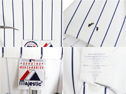 USA製 ヤンキース ベースボール シャツ メンズ S / 古着 MLB オフィシャル マジェスティック 大リーグ ユニフォーム ゲームシャツ ジャージ