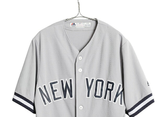 ヤンキース ベースボール シャツ メンズ S / MLB オフィシャル マジェスティック 大リーグ ユニフォーム ゲームシャツ ジャージ 半袖シャツ