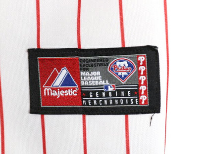 フィリーズ ベースボール シャツ メンズ S 程/ MLB オフィシャル マジェスティック 大リーグ ユニフォーム ゲームシャツ 重ね着 半袖シャツ