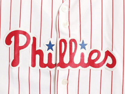 フィリーズ ベースボール シャツ メンズ S 程/ MLB オフィシャル マジェスティック 大リーグ ユニフォーム ゲームシャツ 重ね着 半袖シャツ