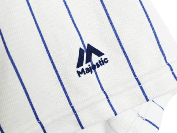 USA製 メッツ ベースボール シャツ メンズ M MLB オフィシャル マジェスティック 大リーグ ユニフォーム ゲームシャツ ジャージ 半袖シャツ