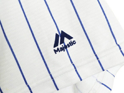 USA製 メッツ ベースボール シャツ メンズ M MLB オフィシャル マジェスティック 大リーグ ユニフォーム ゲームシャツ ジャージ 半袖シャツ
