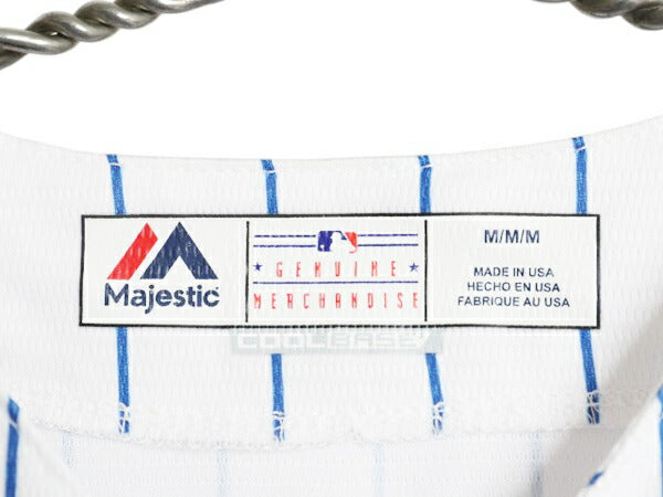 USA製 メッツ ベースボール シャツ メンズ M MLB オフィシャル マジェスティック 大リーグ ユニフォーム ゲームシャツ ジャージ 半袖シャツ