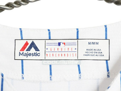 USA製 メッツ ベースボール シャツ メンズ M MLB オフィシャル マジェスティック 大リーグ ユニフォーム ゲームシャツ ジャージ 半袖シャツ