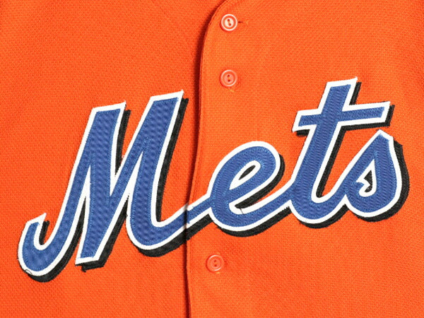 USA製 メッツ ベースボール シャツ メンズ L MLB オフィシャル マジェスティック 大リーグ ユニフォーム ゲームシャツ ジャージ 半袖シャツ
