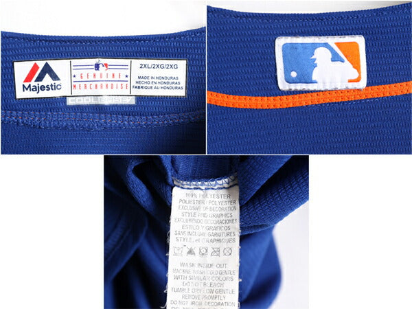 MLB オフィシャル Majestic メッツ ベースボール シャツ メンズ XXL 古着 ユニフォーム ゲームシャツ メジャーリーグ 半袖シャツ 大リーグ