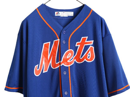 MLB オフィシャル Majestic メッツ ベースボール シャツ メンズ XXL 古着 ユニフォーム ゲームシャツ メジャーリーグ 半袖シャツ 大リーグ