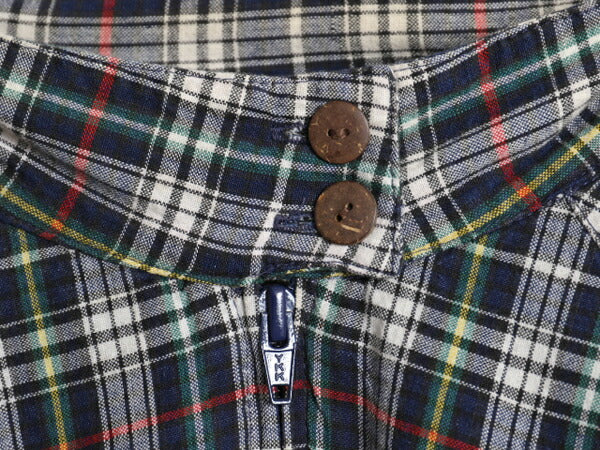 90s チェック スイングトップ ジャケット レディース XL メンズ L オールド フルジップ ブルゾン ハイネック コットン マルチカラー Macy's