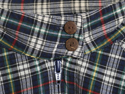 90s チェック スイングトップ ジャケット レディース XL メンズ L オールド フルジップ ブルゾン ハイネック コットン マルチカラー Macy's
