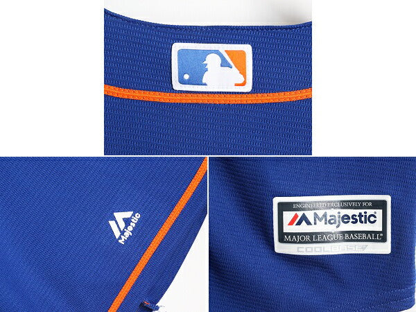 MLB オフィシャル Majestic メッツ ベースボール シャツ メンズ L / ユニフォーム ゲームシャツ メジャーリーグ 半袖シャツ 大リーグ 野球
