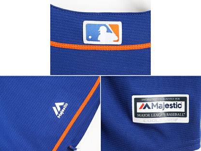 MLB オフィシャル Majestic メッツ ベースボール シャツ メンズ L / ユニフォーム ゲームシャツ メジャーリーグ 半袖シャツ 大リーグ 野球