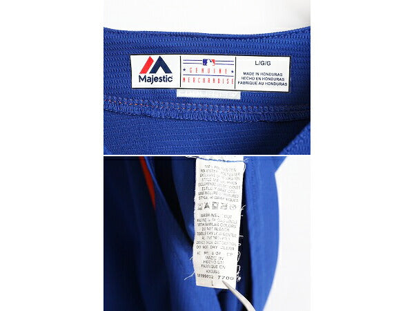 MLB オフィシャル Majestic メッツ ベースボール シャツ メンズ L / ユニフォーム ゲームシャツ メジャーリーグ 半袖シャツ 大リーグ 野球