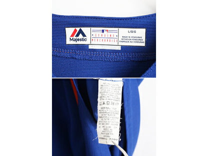 MLB オフィシャル Majestic メッツ ベースボール シャツ メンズ L / ユニフォーム ゲームシャツ メジャーリーグ 半袖シャツ 大リーグ 野球
