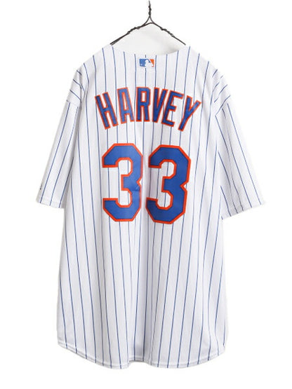 USA製 MLB オフィシャル Majestic メッツ ベースボール シャツ メンズ XXL / ユニフォーム ゲームシャツ メジャーリーグ 半袖シャツ 重ね着