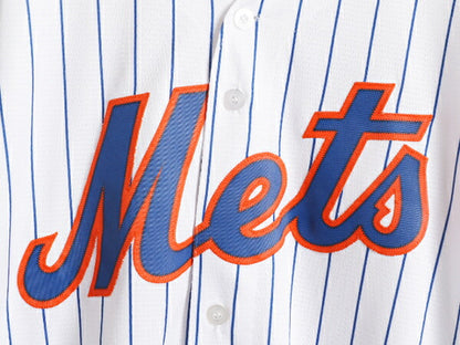 USA製 MLB オフィシャル Majestic メッツ ベースボール シャツ メンズ XXL / ユニフォーム ゲームシャツ メジャーリーグ 半袖シャツ 重ね着