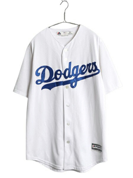 ドジャース ベースボール シャツ メンズ M / MLB オフィシャル マジェスティック 大リーグ ユニフォーム ゲームシャツ ジャージ 半袖シャツ