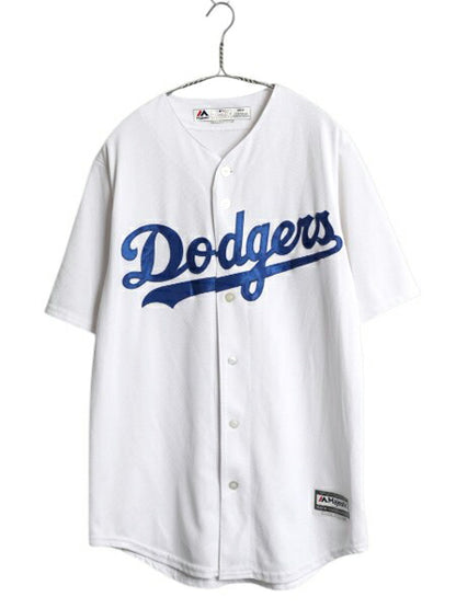 ドジャース ベースボール シャツ メンズ M / MLB オフィシャル マジェスティック 大リーグ ユニフォーム ゲームシャツ ジャージ 半袖シャツ
