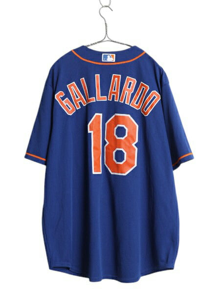 メッツ ベースボール シャツ メンズ XL / MLB オフィシャル マジェスティック 大リーグ ユニフォーム ゲームシャツ ジャージ 大きいサイズ